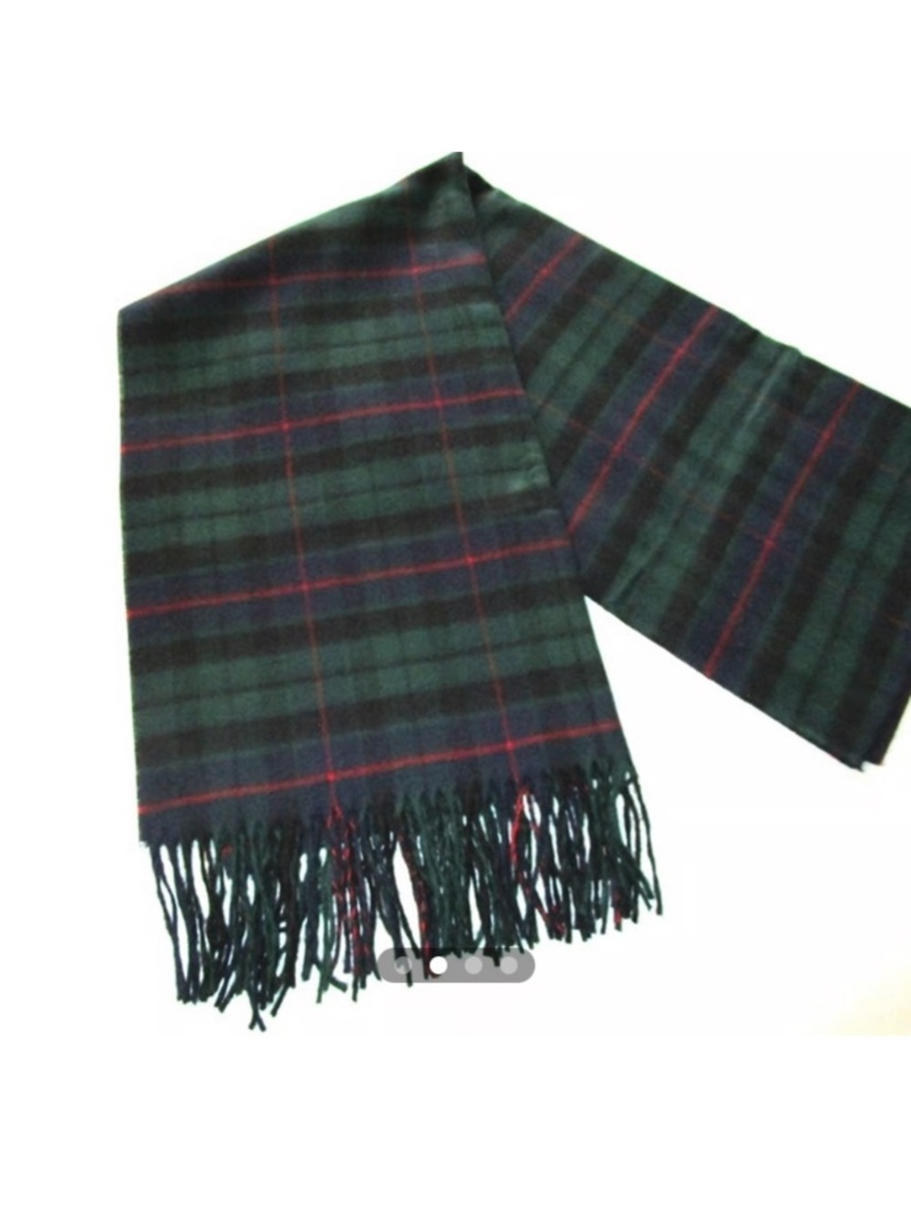 Jeffrey banks Navy and Green Plaid Scarf